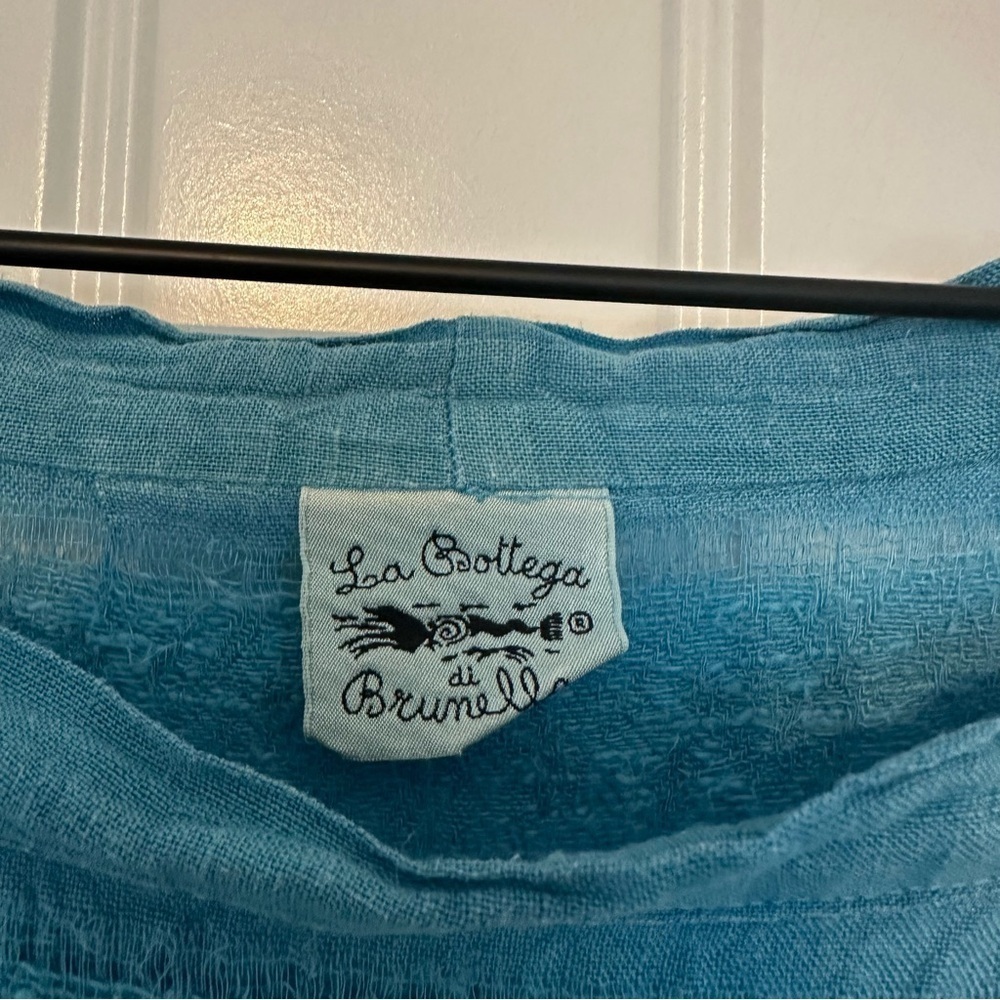 La Bottega Di Brunella Oversized Top Boxy Lagenlook Blue Striped Size Medium - Picture 5 of 8